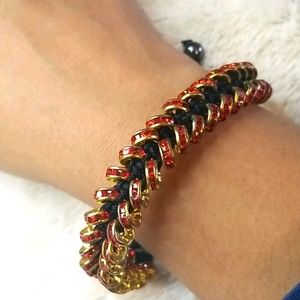 Gold and Red Crystal Bracelet